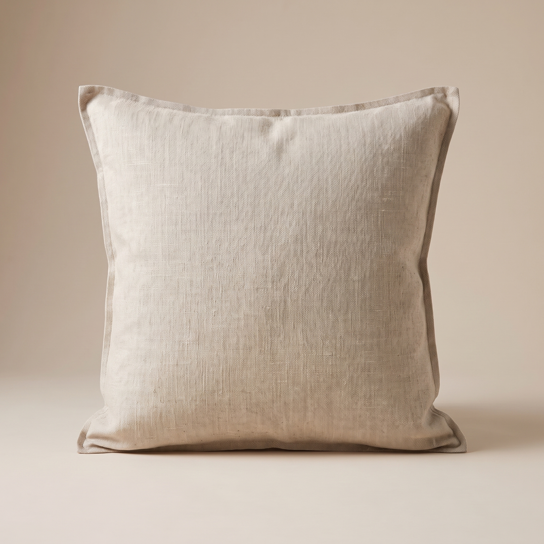 Pure linen pillow cover in natural tones illustrating linen's soft breathable weave