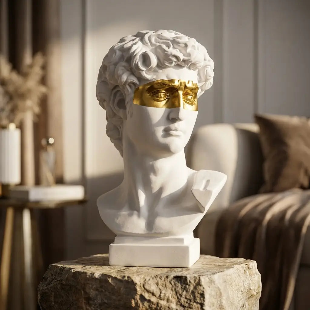 Warm Shelf new arrivals collection — David head resin bust sculpture hero shot