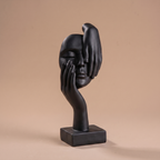 Abstract Face Statue in Black