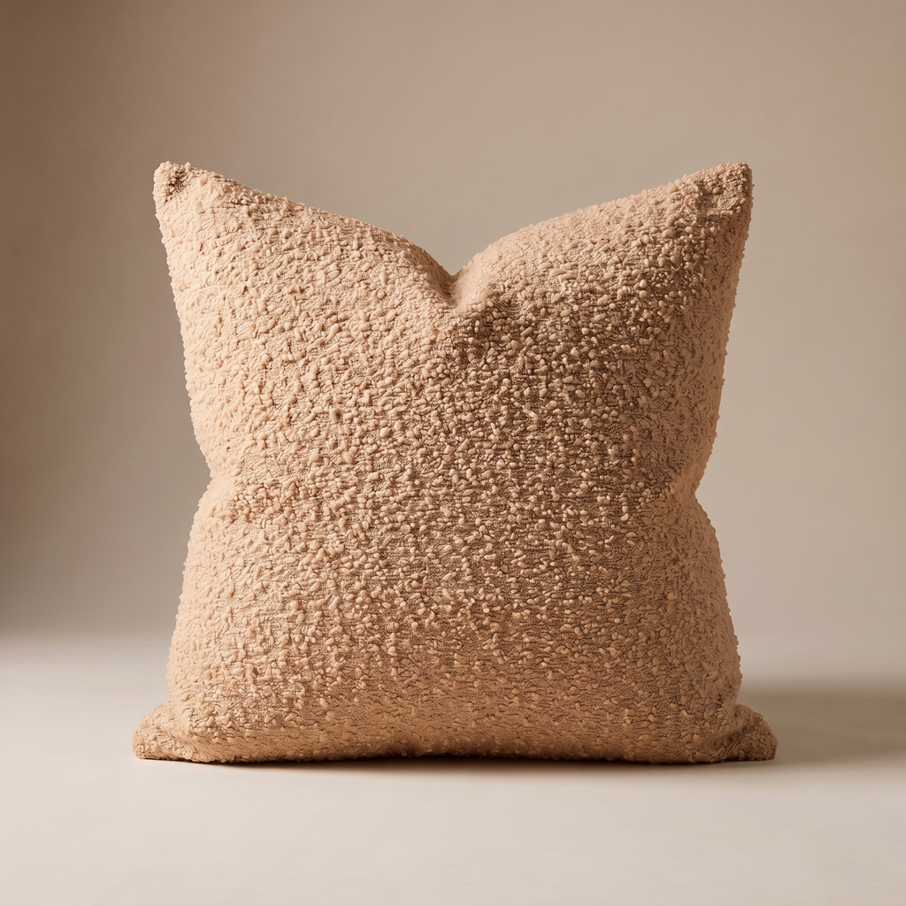 Bouclé Cushion in Camel