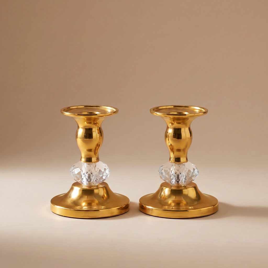 Brass Taper Candle Holders in Gold
