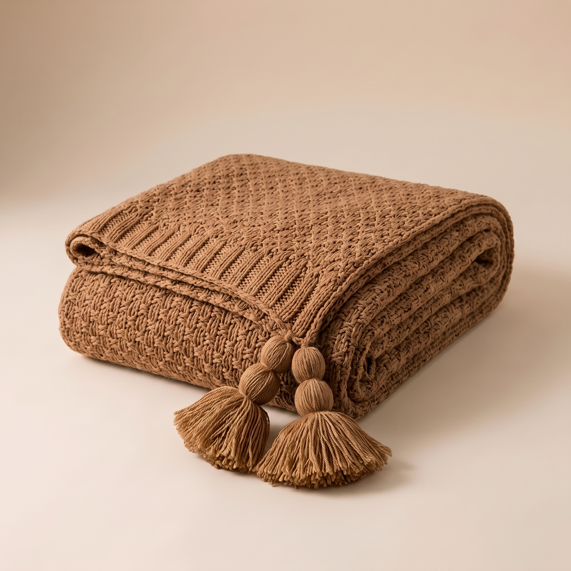 Nordic Chunky Knit Throw in Brown