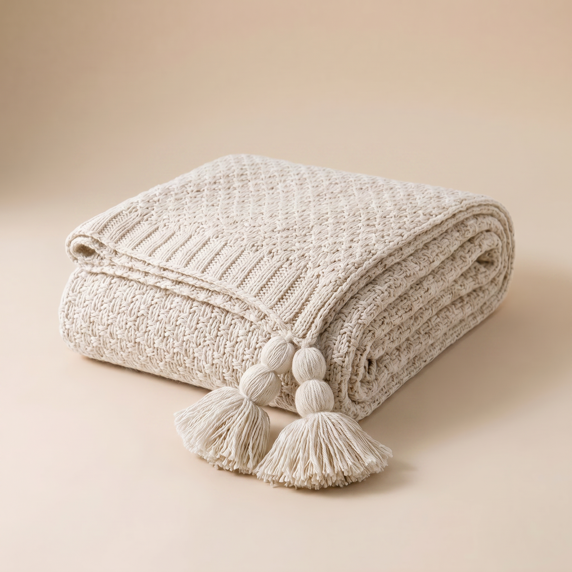 Nordic Chunky Knit Throw in White