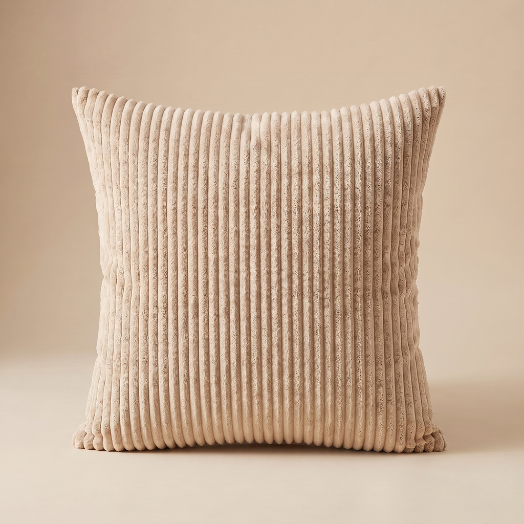 Corduroy Cushion in Beige