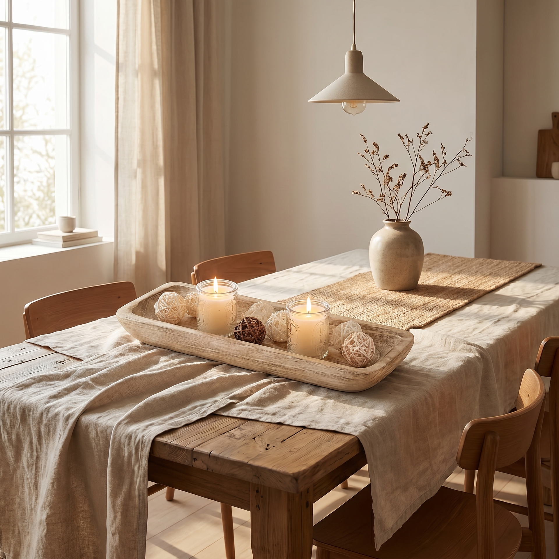 Hand-carved 16-inch wooden bowl holding seasonal fruit on a kitchen island
