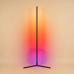 60-inch RGB LED corner floor lamp — on warm cream studio backdrop