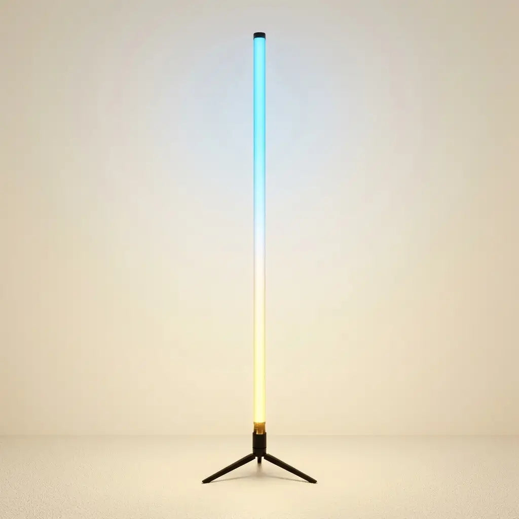 120cm RGB LED floor lamp bar — on warm cream studio backdrop