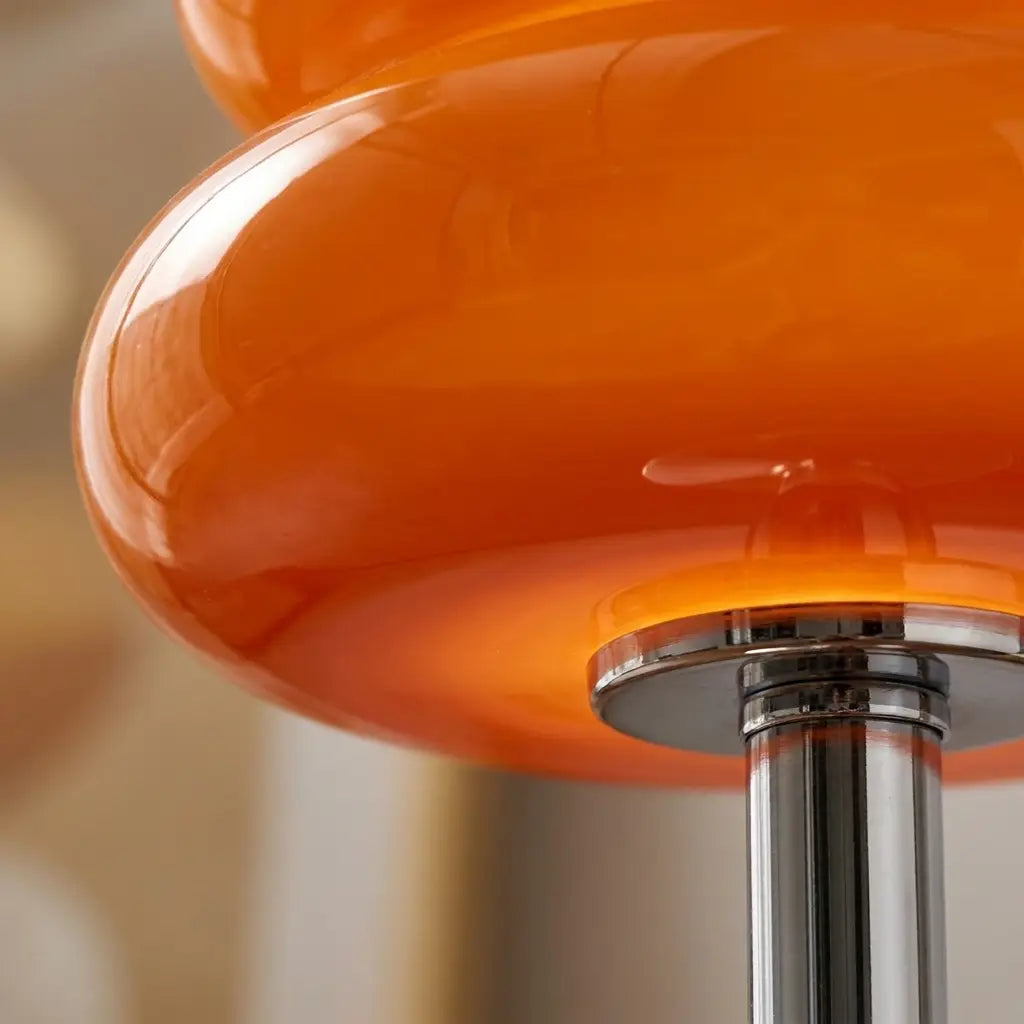 Pastel macaron glass table lamp — material and form close-up