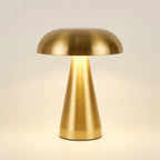 Retro mushroom table lamp — on warm cream studio backdrop