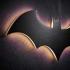 Wooden bat wall sconce — material and form close-up