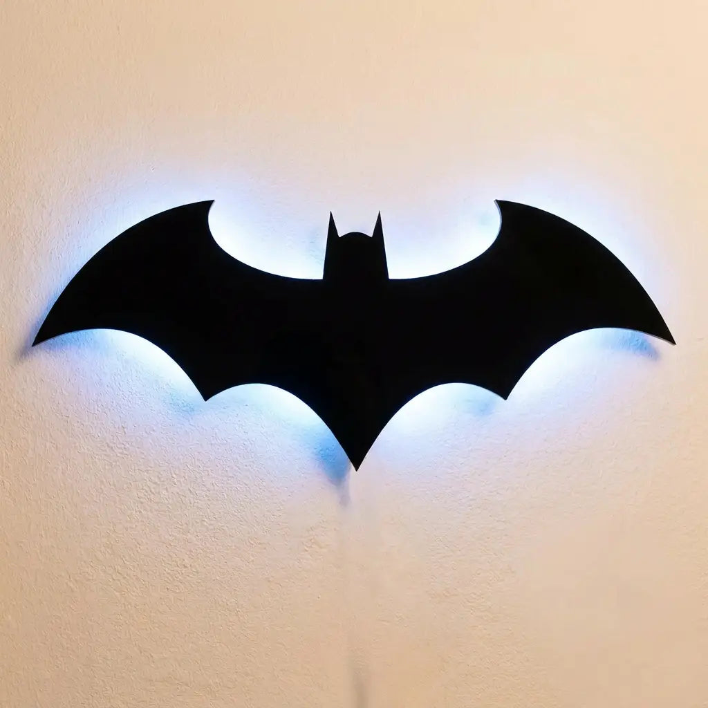 Wooden bat wall sconce — on textured plaster wall product shot