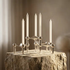 Molecular Structure Candelabra — dramatic low-angle hero shot