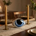 Nordic ceramic abstract evil-eye ornament sculpture — as dining table centerpiece
