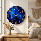 12-inch geometric glass wall clock — bedroom