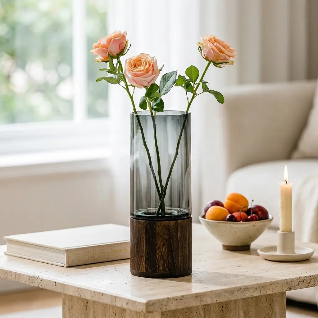 Light-Luxe Retro Glass Vase — material and form close-up
