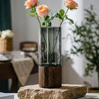 Light-Luxe Retro Glass Vase — dramatic low-angle hero shot