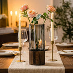 Light-Luxe Retro Glass Vase — as dining table centerpiece