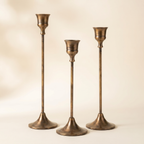 Vintage Metal Candle Holders Set of 3 – Tabletop Wedding Centerpiece