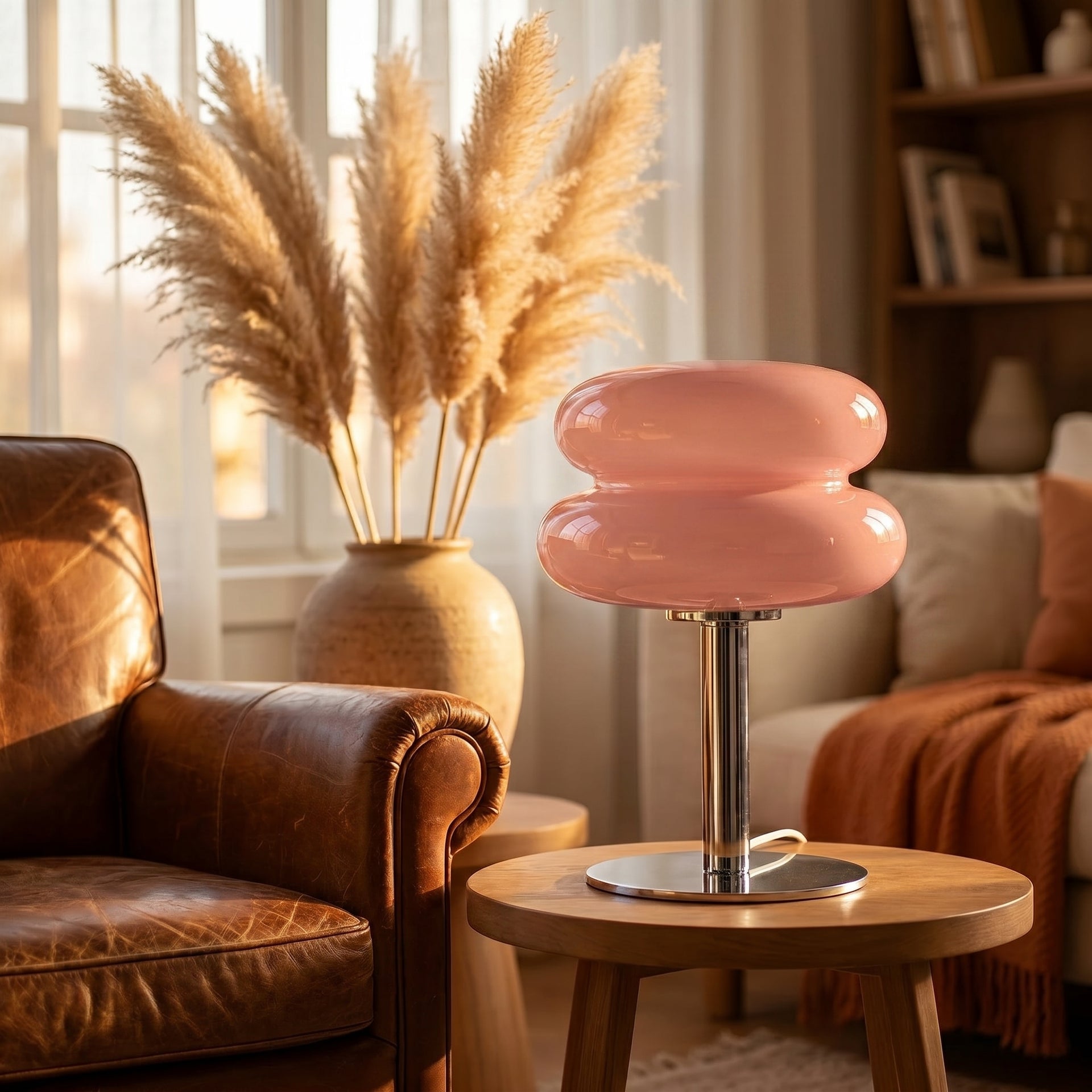 Macaron Glass Table Lamp – Pastel Tri-Color Dimmable Bedside Light