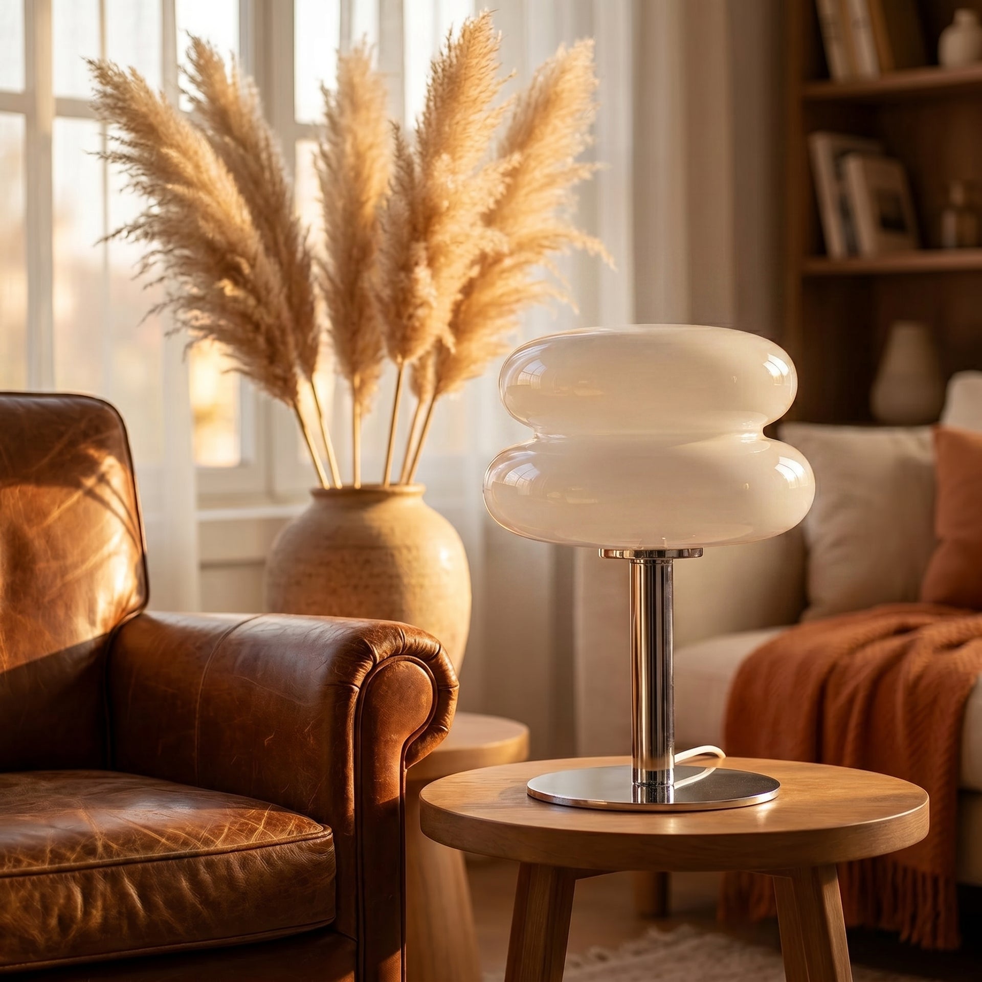 Macaron Glass Table Lamp – Pastel Tri-Color Dimmable Bedside Light