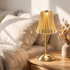Crystal LED Table Lamp – Touch Sensor Rechargeable Bedside Light