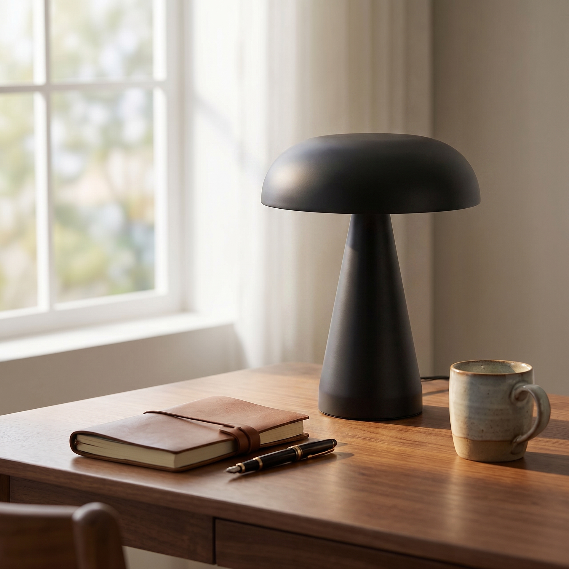 Retro Mushroom Table Lamp – Mid-Century Cordless Touch Dimming Light
