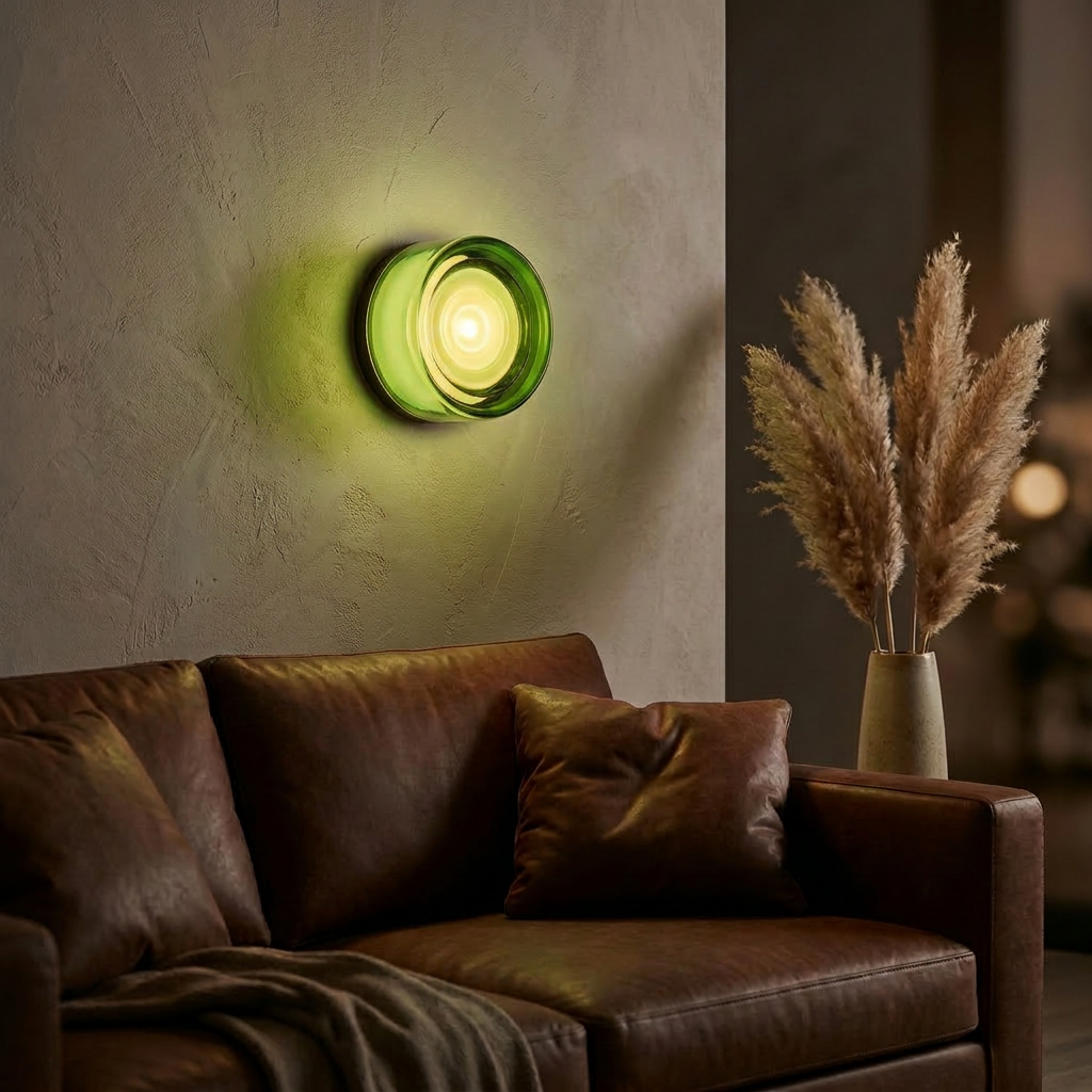 Round Glass Wall Sconce – Nordic Hotel-Style Bedroom Light
