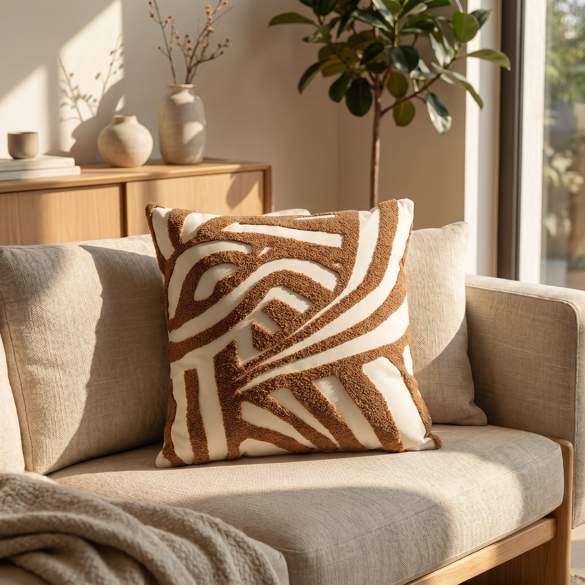 Close-up of the soft knit texture on a 45x45 cm throw pillow cover