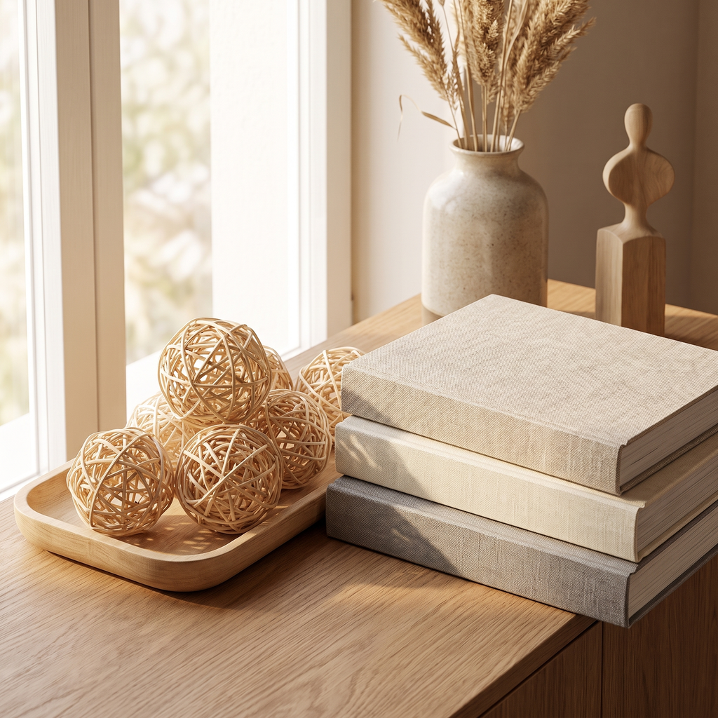 Close-up of a single rattan ball showing the hand-woven natural fiber texture