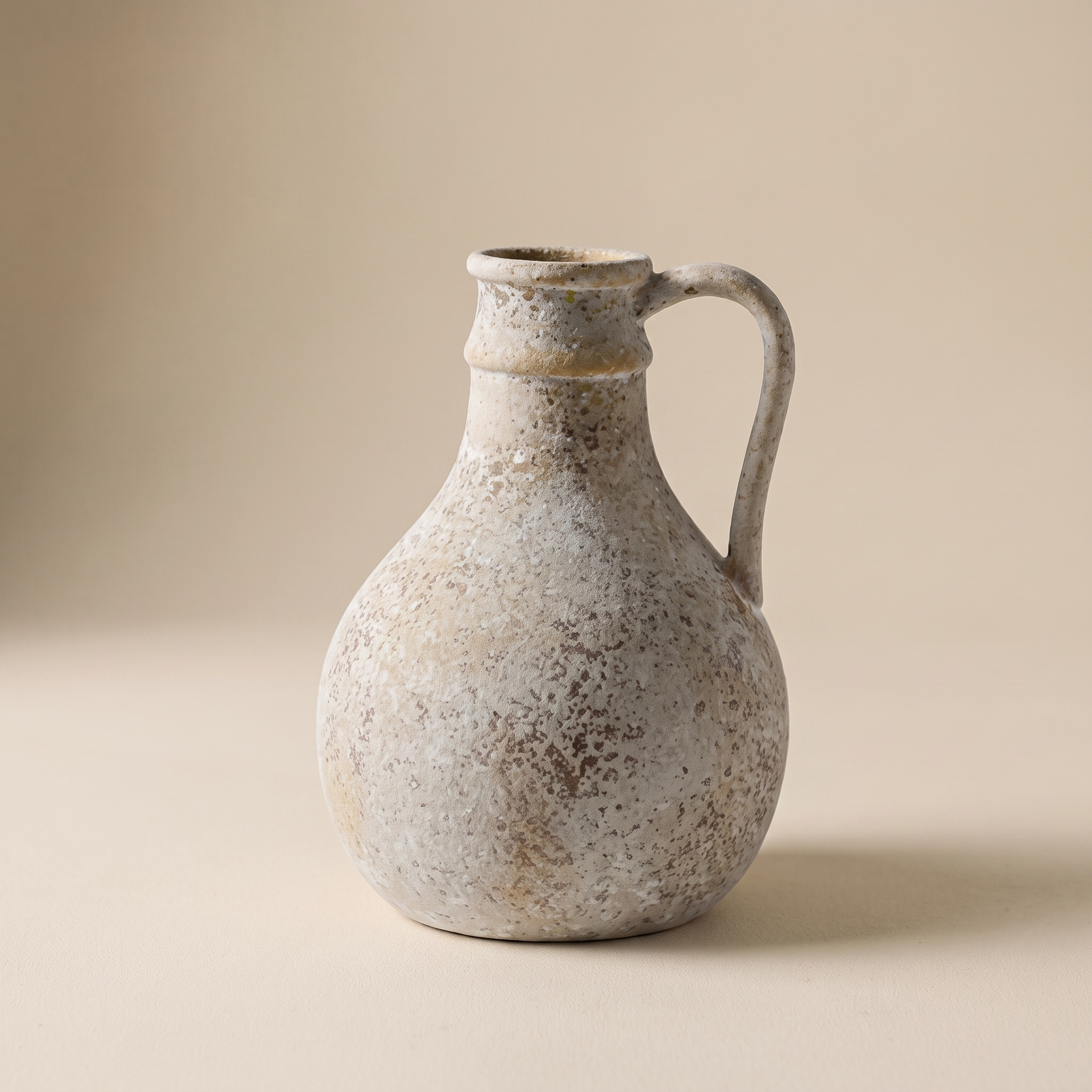 Tall slim matte ceramic bottle vase, rustic pottery