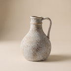 Tall slim matte ceramic bottle vase, rustic pottery